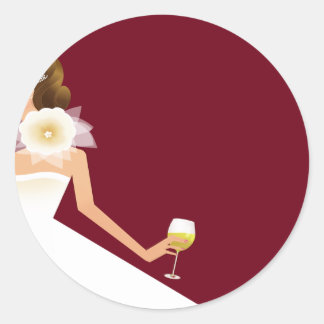 Burgundy envelope enclosure classic round sticker