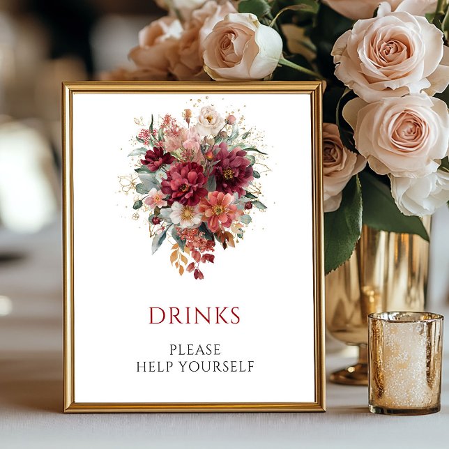 Burgundy Eucalyptus Fall Drinks Tabletop Sign (Burgundy Eucalyptus Fall Drinks Tabletop Sign

)