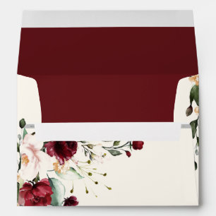 Burgundy Eucalyptus Floral Wedding Invitation Env Envelope
