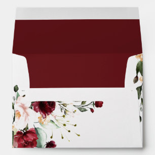 Burgundy Eucalyptus Floral Wedding Invitation  Envelope