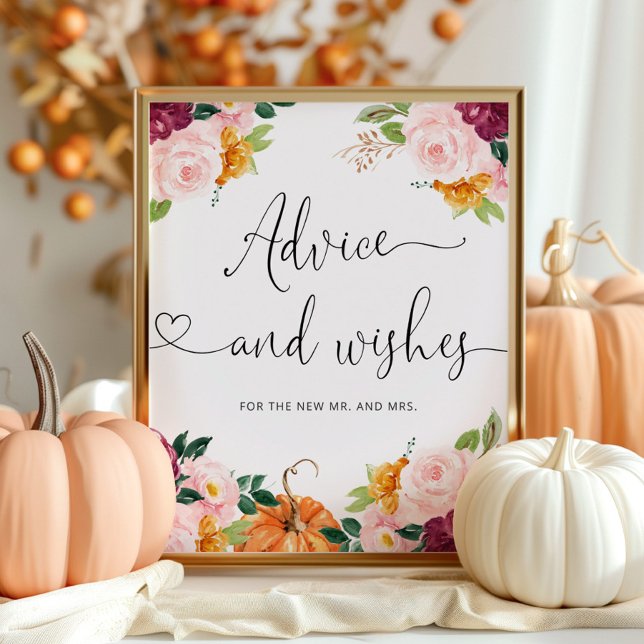 Burgundy fall advice and wishes for Newlyweds Poster (Creator Uploaded)