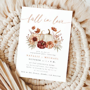 Burgundy Fall in Love Floral Engagement Party Invitation