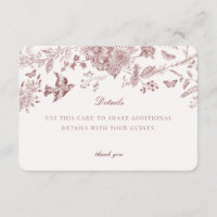 Burgundy Fall Toile De Jouy Details Card Insert