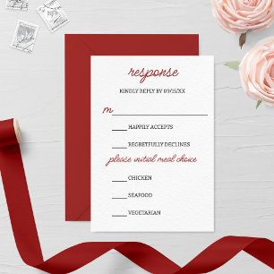 Burgundy Fall Wedding RSVP Card