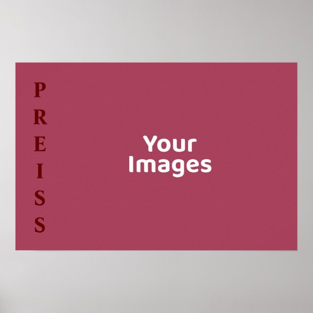 Burgundy Family Name Photo Display Poster (Front)