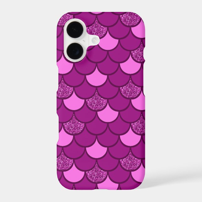 Burgundy fish scale pattern with glitter effect (Back)