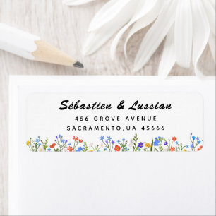 Burgundy  Floral   Address labels