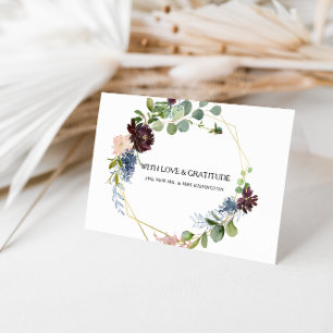 Burgundy Floral and Greenery Thank You