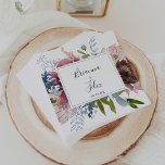 Burgundy Floral and Greenery Wedding Napkin<br><div class="desc">These burgundy floral and greenery wedding paper napkins are perfect for a modern wedding reception. The elegant boho design features watercolor navy, blush pink and wine shade flowers with artistic penciled details. Make these napkins your own by including the names of the bride and groom and wedding date. These napkins...</div>