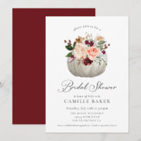 Burgundy Floral and Pumpkin Bridal Shower