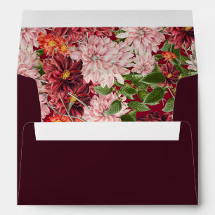 Burgundy Floral Anniversary   Birthday   Wedding   Envelope