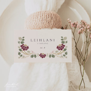 Burgundy Floral Art Nouveau Place Cards