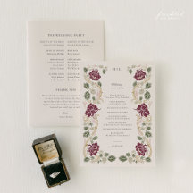 Burgundy Floral Art Nouveau Wedding