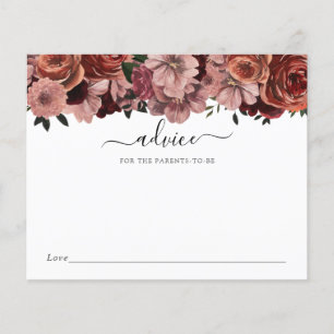 Burgundy Floral Baby Advice for the Parents-to-Be