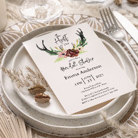 Burgundy Floral Boho Hunt is Over Bridal Shower