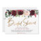 burgundy floral bridal shower invitation