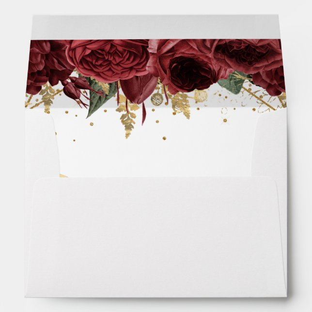 Burgundy Floral Elegant Envelope (Back (Bottom))