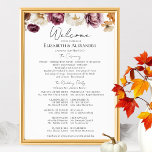 Burgundy Floral Fall Wedding Ceremony Program Sign<br><div class="desc">Bring the warmth of the autumn season to your special day with our Burgundy Arch Gold Frame Invitation Collection. These stunning invites feature a rich burgundy background with glittering gold accents. They’re the perfect way to showcase a personalised photo,  making your wedding invitations an unforgettable keepsake.</div>