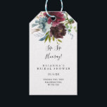 Burgundy Floral Green Sip Sip Hooray Bridal Shower Gift Tags<br><div class="desc">These burgundy floral green sip sip hooray bridal shower gift tags are perfect for a modern wedding shower. The elegant boho design features watercolor navy,  blush pink and wine shade flowers with artistic penciled details.</div>