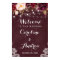 Burgundy Floral Lights Lace Wedding Welcome Sign