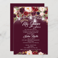 Burgundy Floral Lights Mis Quince Quinceanera 