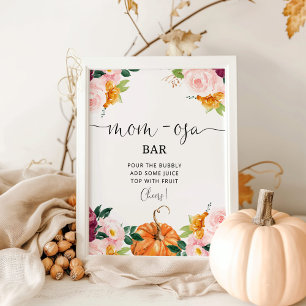 Burgundy floral little pumpkin Mum-osa bar Poster