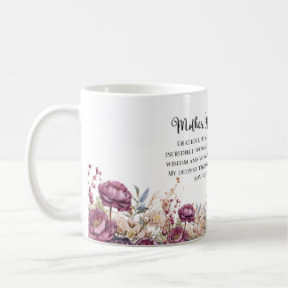 Burgundy Floral Mother Of the Bride Mug