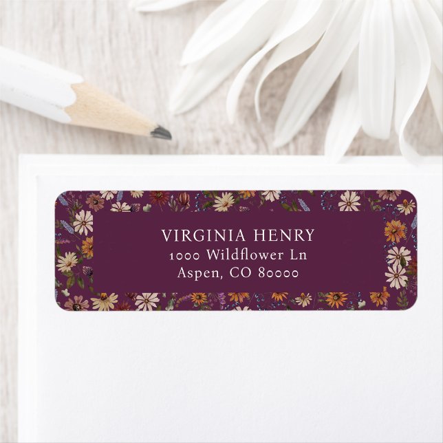 Burgundy Floral Return Address Labels (Burgundy Floral Return Address Labels
)
