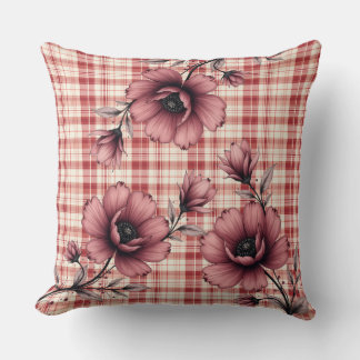 Burgundy Floral Reversible Cushion