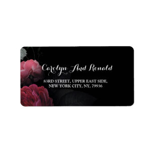 Burgundy Floral Rustic Label