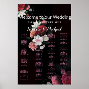 Burgundy  Floral Rustic Poster