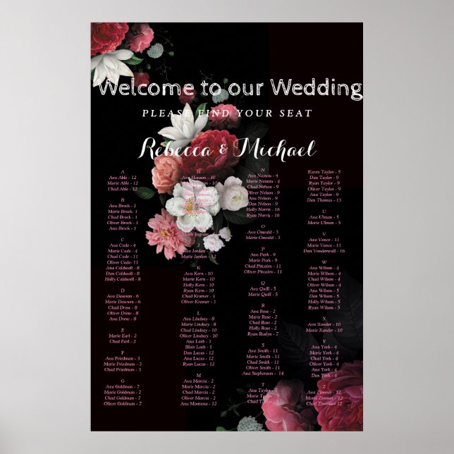 Burgundy  Floral Rustic Poster (Front)