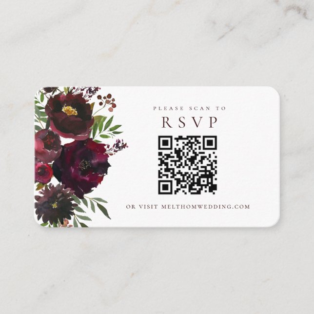  Burgundy Floral Scan to RSVP Wedding Enclosure Ca (Front)