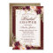 Burgundy floral Sparkle Bridal Shower Invitation