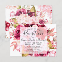 Burgundy Floral Square Frame Wedding Reception