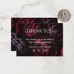 burgundy floral wedding design featuring rich wine card