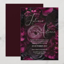 burgundy floral wedding design featuring rich wine