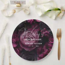 burgundy floral wedding design featuring rich wine