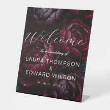 burgundy floral wedding design featuring rich wine