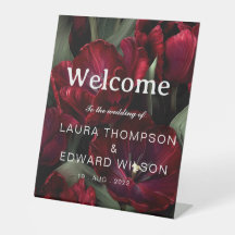 burgundy floral wedding design featuring rich wine
