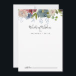 Burgundy Floral Wedding Words of Wisdom Advice Card<br><div class="desc">This burgundy floral wedding words of wisdom advice card is perfect for a modern wedding. The elegant boho design features watercolor navy, blush pink and wine shade flowers with artistic penciled details. These cards are perfect for a wedding, bridal shower, baby shower, graduation party & more. Personalise the cards with...</div>