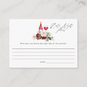 Burgundy Floral Wine Tasting Bridal Shower Game Enclosure Card