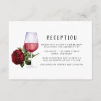Burgundy Floral Wine Tasting Wedding Reception