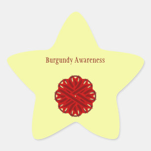 Burgundy Flower Ribbon by Kenneth Yoncich Star Sticker