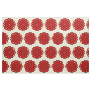 Burgundy Flower Ribbon Fabric