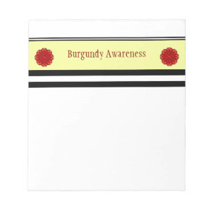 Burgundy Flower Ribbon Notepad