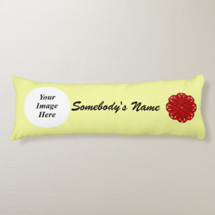 Burgundy Flower Ribbon Template by Kenneth Yoncich Body Cushion