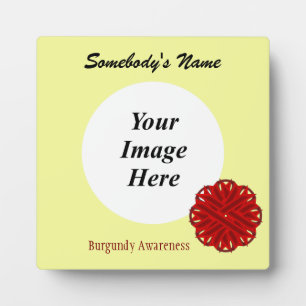 Burgundy Flower Ribbon Template by Kenneth Yoncich Plaque