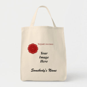 Burgundy Flower Ribbon Template by Kenneth Yoncich Tote Bag