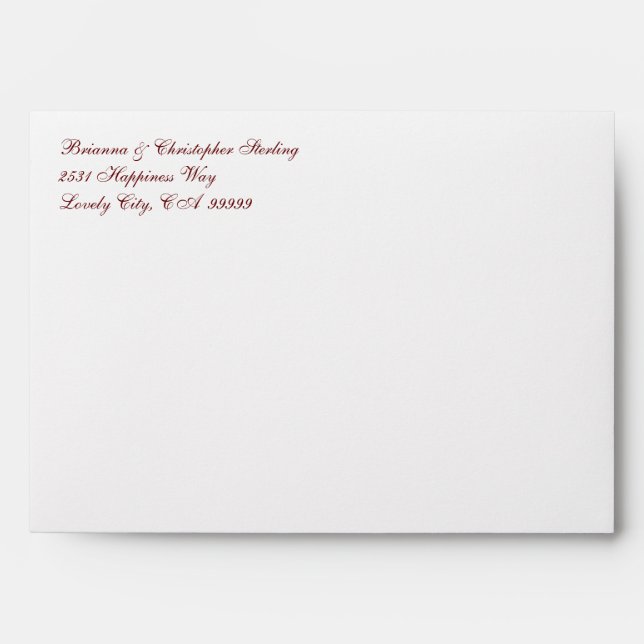 Burgundy Flowered Damask Invitation Envelopes (Front)